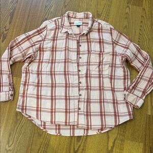 Ladies Casual spring Plaid Button-Down Shirt